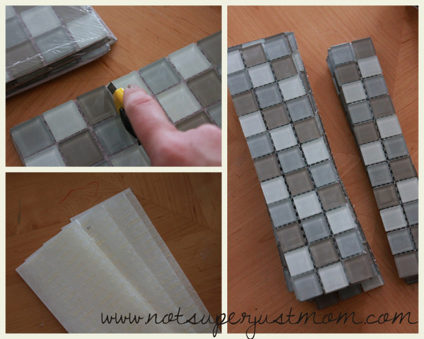 How to Mosaic Tile a Mirror DIY, from Not Super Just Mom