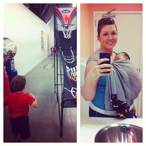 shopping with kids ring sling