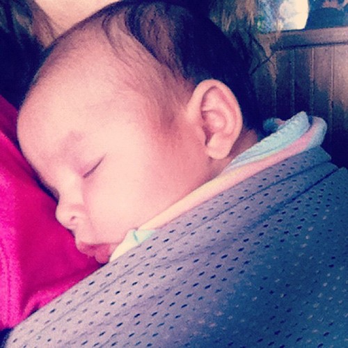 Baby sleeping at Taco Mac