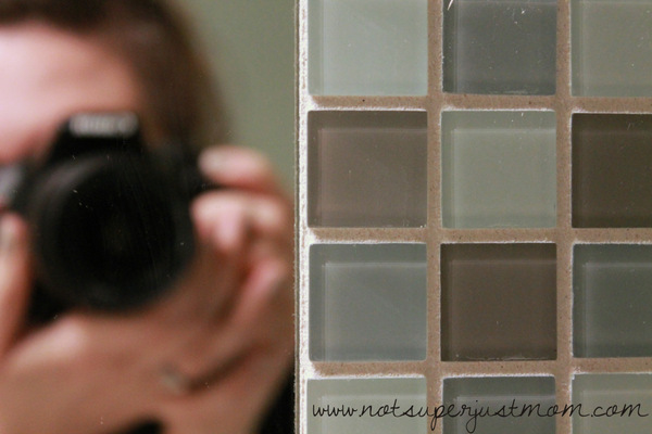 How to Mosaic Tile a Mirror DIY, from Not Super Just Mom