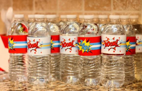 Superhero Water Bottle Labels